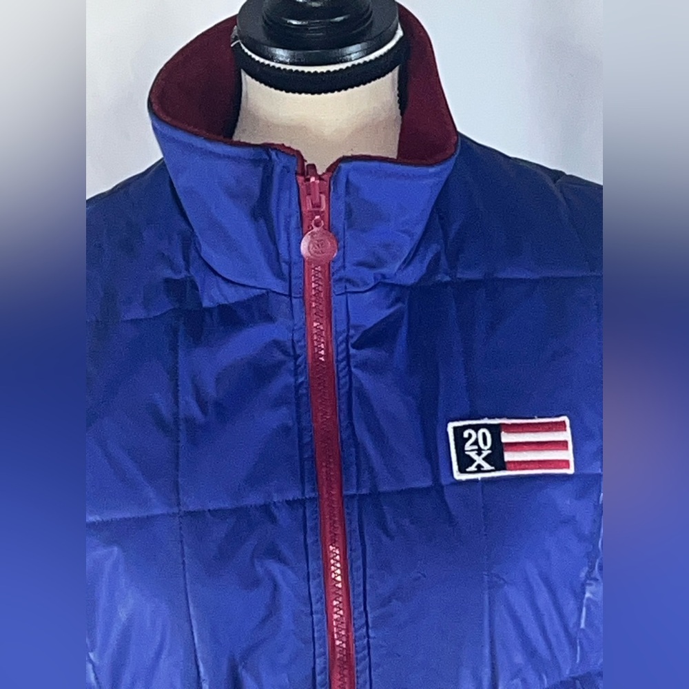 Wrangler 20x Reversible Blue Waterproof/Red Fleece Full Zip Men’s Puffer Vest - Picture 2 of 12